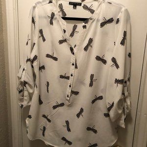 Dragonfly Blouse with Pintuck Peplum in Back